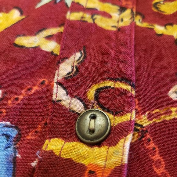 JENNIFER MOORE PETITES SIZE SMALL LONG SLEEVE BUTTON DOWN JEWELS PRINT RED - Picture 13 of 13